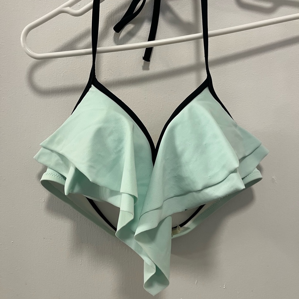 Mint Green Ruffled Bikini Top